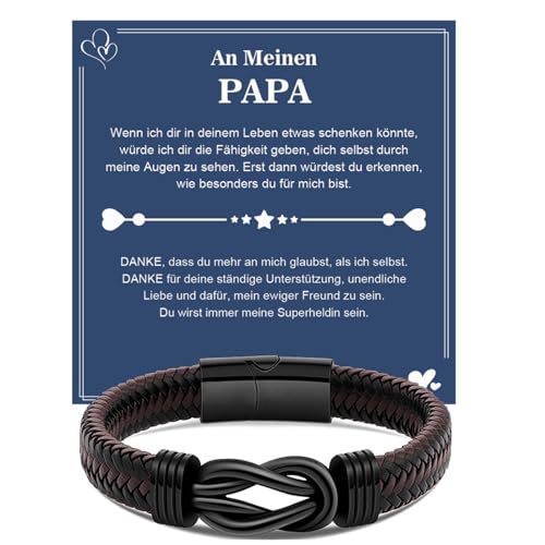 VGWON Geschenk für Männer, Herren Lederarmband, Geschenk für Paare Ehemann Freund Sohn Papa Opa, Geschenk für Weihnachten Valentinstag Vatertag Geburtstage 302 von VGWON