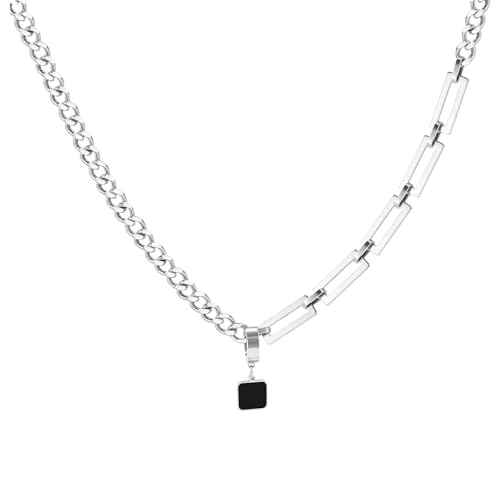VGWON Gothic Edelstahl Halskette Kubanische Kette Halskette Abnehmbare 2-in-1 Ohrringe Herren Punk Rock Halskette für Männer Coole Jungs VGWON Gothic Edelstahl Halskette Kubanische Kette Halskette Abnehmbare 2-in-1 Ohrringe Herren Punk Rock Halskette für Männer Coole Jungs von VGWON
