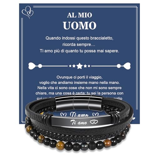 VGWON Herren Vierschichtiges Lederarmband DE, Ohne Stein 340 von VGWON