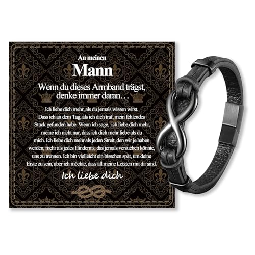 VGWON Männer Herren Infinity Knoten Armband für Ihn An meinen Mann Ich Liebe Dich Geburtstagsgeschenk Geschenk für Freund Ehemann Paar 322 von VGWON