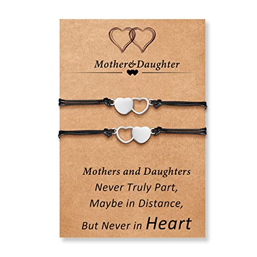 VGWON Mutter Tochter Armband Set für 2/3, Passende Herz Armbänder Schmuck Geburtstagsgeschenke für Mutter Tochter Damen Mädchen von VGWON