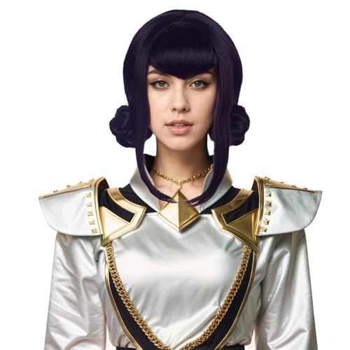 VGbeaty Erwachsene Frauen Kurze Schwarz Lila Perücke mit 2 Brötchen Cartoon Rolle Prinzessin Anime Cosplay Perücke Hitzebeständige Kunstfaser Atmungsaktive Kappe für Halloween Kostüm Fancy Party VGbeaty Erwachsene Frauen Kurze Schwarz Lila Perücke mit 2 Brötchen Cartoon Rolle Prinzessin Anime Cosplay Perücke Hitzebeständige Kunstfaser Atmungsaktive Kappe für Halloween Kostüm Fancy Party von VGbeaty