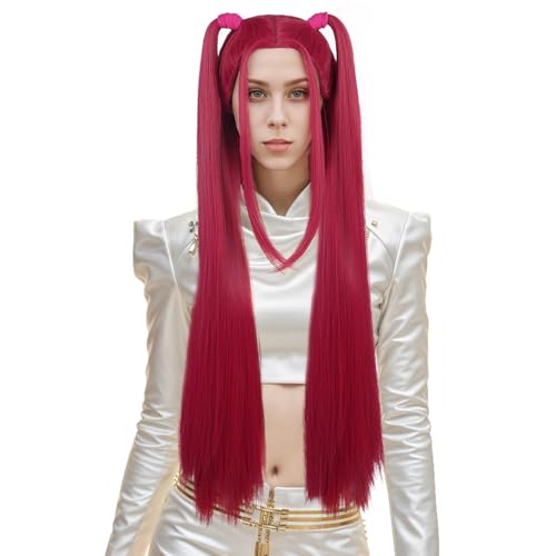 VGbeaty Erwachsene Frauen Lange Gerade Rosa Perücke Mit 2 Pferdeschwänzen Cartoon Rolle Lustige Pony Perücke Hitzebeständige Kunstfaser Atmungsaktive Kappe für Halloween Kostüm Fancy Party VGbeaty Erwachsene Frauen Lange Gerade Rosa Perücke Mit 2 Pferdeschwänzen Cartoon Rolle Lustige Pony Perücke Hitzebeständige Kunstfaser Atmungsaktive Kappe für Halloween Kostüm Fancy Party von VGbeaty