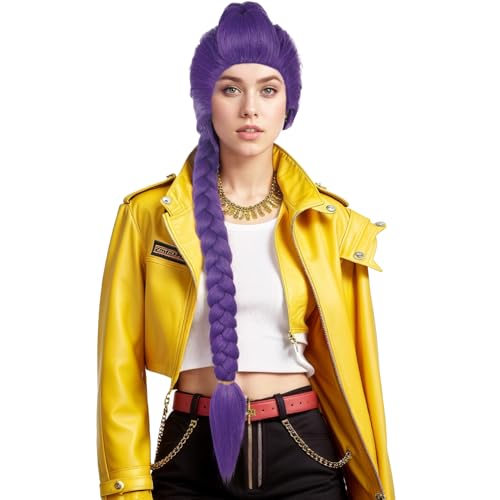 VGbeaty Erwachsene Frauen Lange Lila Flecht Perücke Cartoon Rolle Anime Cosplay Perücke Hitzebeständige Kunstfaser Verstellbare Größe Atmungsaktive Kappe für Halloween Kostüm Fancy Party VGbeaty Erwachsene Frauen Lange Lila Flecht Perücke Cartoon Rolle Anime Cosplay Perücke Hitzebeständige Kunstfaser Verstellbare Größe Atmungsaktive Kappe für Halloween Kostüm Fancy Party von VGbeaty