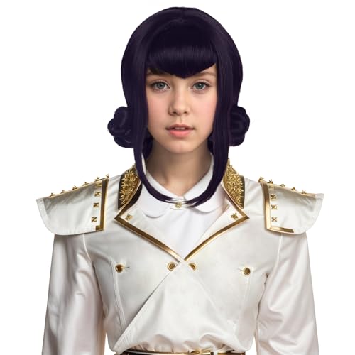 VGbeaty Mädchen Kurze Schwarz Lila Perücke mit 2 Brötchen Cartoon Rolle Prinzessin Anime Cosplay Perücke Hitzebeständige Kunstfaser Atmungsaktive Kappe für Halloween Kostüm Fancy Party VGbeaty Mädchen Kurze Schwarz Lila Perücke mit 2 Brötchen Cartoon Rolle Prinzessin Anime Cosplay Perücke Hitzebeständige Kunstfaser Atmungsaktive Kappe für Halloween Kostüm Fancy Party von VGbeaty