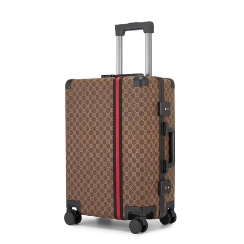 VH&GRED Luxuriöses Handgepäck aus Leder für Damen, 50,8 cm, Designer-Handgepäck mit goldenen Akzenten, TSA-Schloss und Seidenfutter, Braun, 20IN VH&GRED Luxuriöses Handgepäck aus Leder für Damen, 50,8 cm, Designer-Handgepäck mit goldenen Akzenten, TSA-Schloss und Seidenfutter, Braun, 20IN von VH&GRED