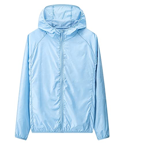 VHODFDIF Schlichte modische Schatten-Kleidung für Camping, Herren, Damen, Angeln, Jagd, Kleidung, Windjacke, Weiß, Grau, Blau, Rosa von VHODFDIF