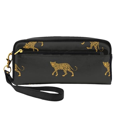 Modedesign-Druck auf Beauty Leopard, Make-up-Tasche, Kosmetiktasche, tragbare Reise-Kulturtasche, Leder-Federmäppchen für Frauen und Mädchen von VHPNWJOB