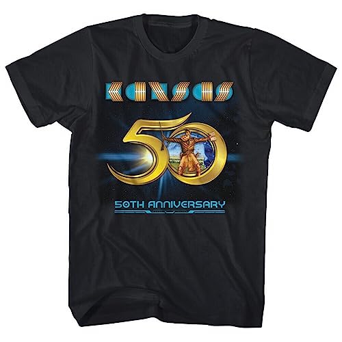 Cotton T-Shirt Kansas 50th Anniversary Tour Leftoverture Point of Know Return Black 3XL von VHUGrtiok