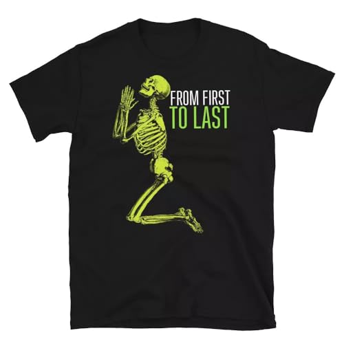 from First to Last Praying Skeleton Emo Post-Hardcore Band T-Shirt Black L von VHUGrtiok
