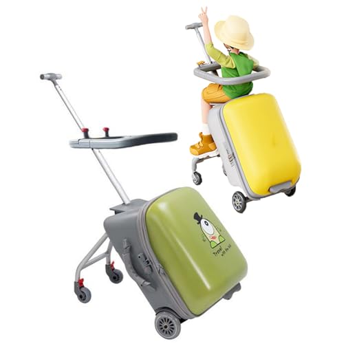 VHVYWY 50,8 cm großer Koffer für Kinder, 2-in-1 faltbares und abnehmbares Hartschalen-Handgepäck mit Kindersitz-Design, 40 kg Kapazität, grün, Freizeit, Reisen VHVYWY 50,8 cm großer Koffer für Kinder, 2-in-1 faltbares und abnehmbares Hartschalen-Handgepäck mit Kindersitz-Design, 40 kg Kapazität, grün, Freizeit, Reisen von VHVYWY