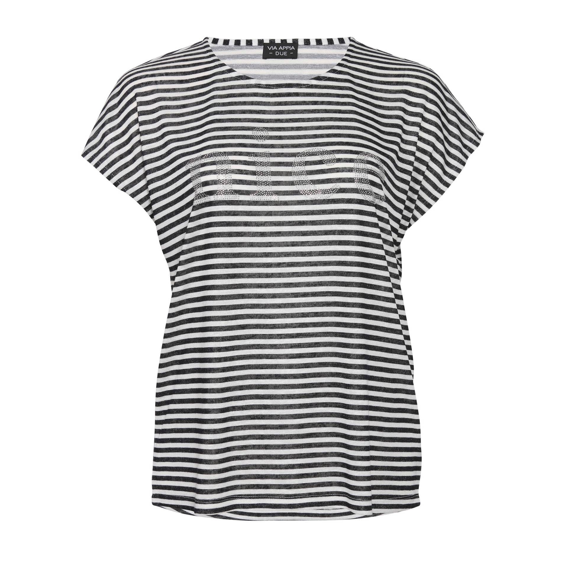 Feminines T-Shirt in gestreiftem Allover-Muster von VIA APPIA DUE