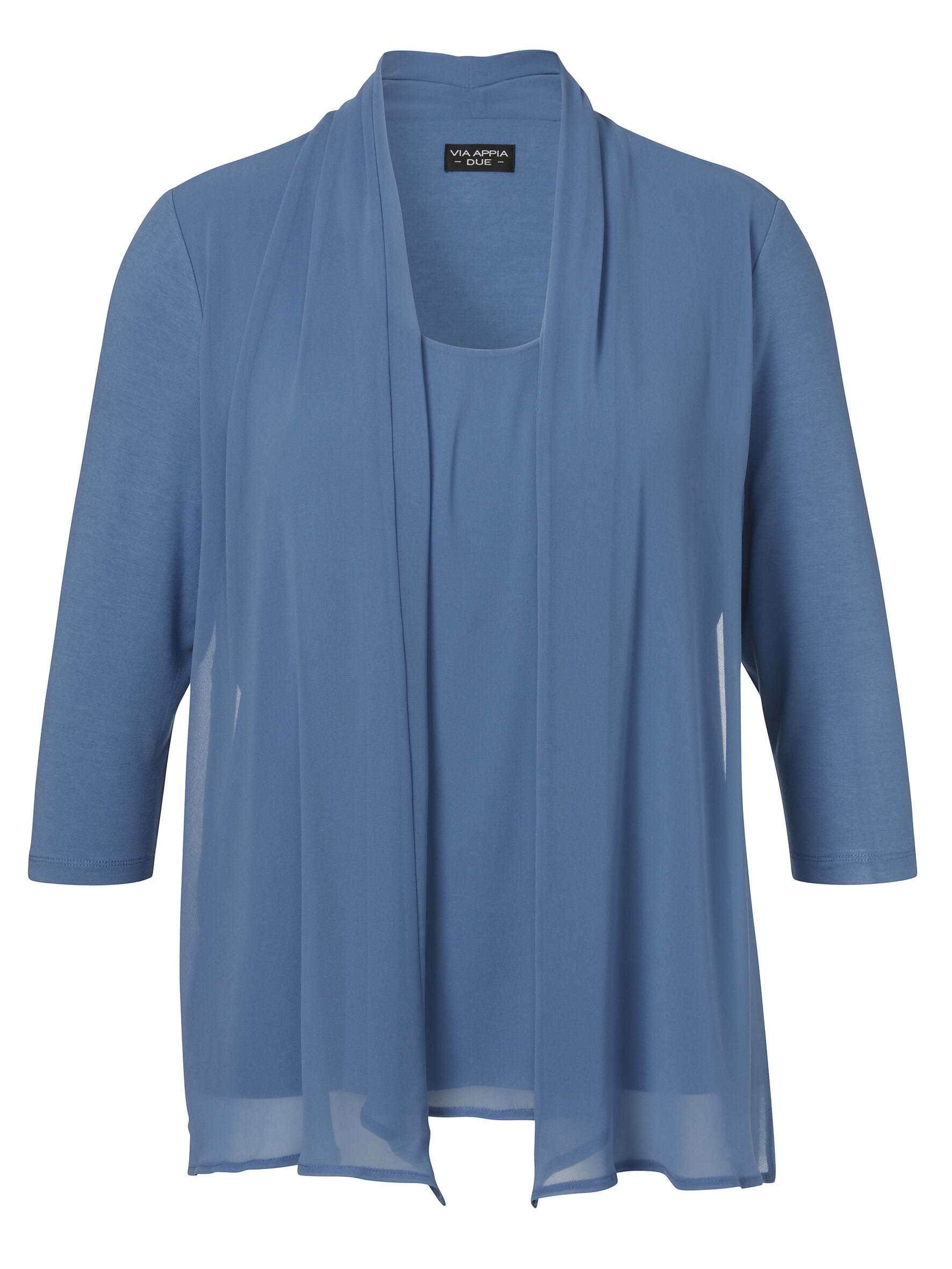 VIA APPIA DUE - Bluse 2 in 1 Rundhals 3/4 Arm bleu - Gr. - 52 von VIA APPIA DUE