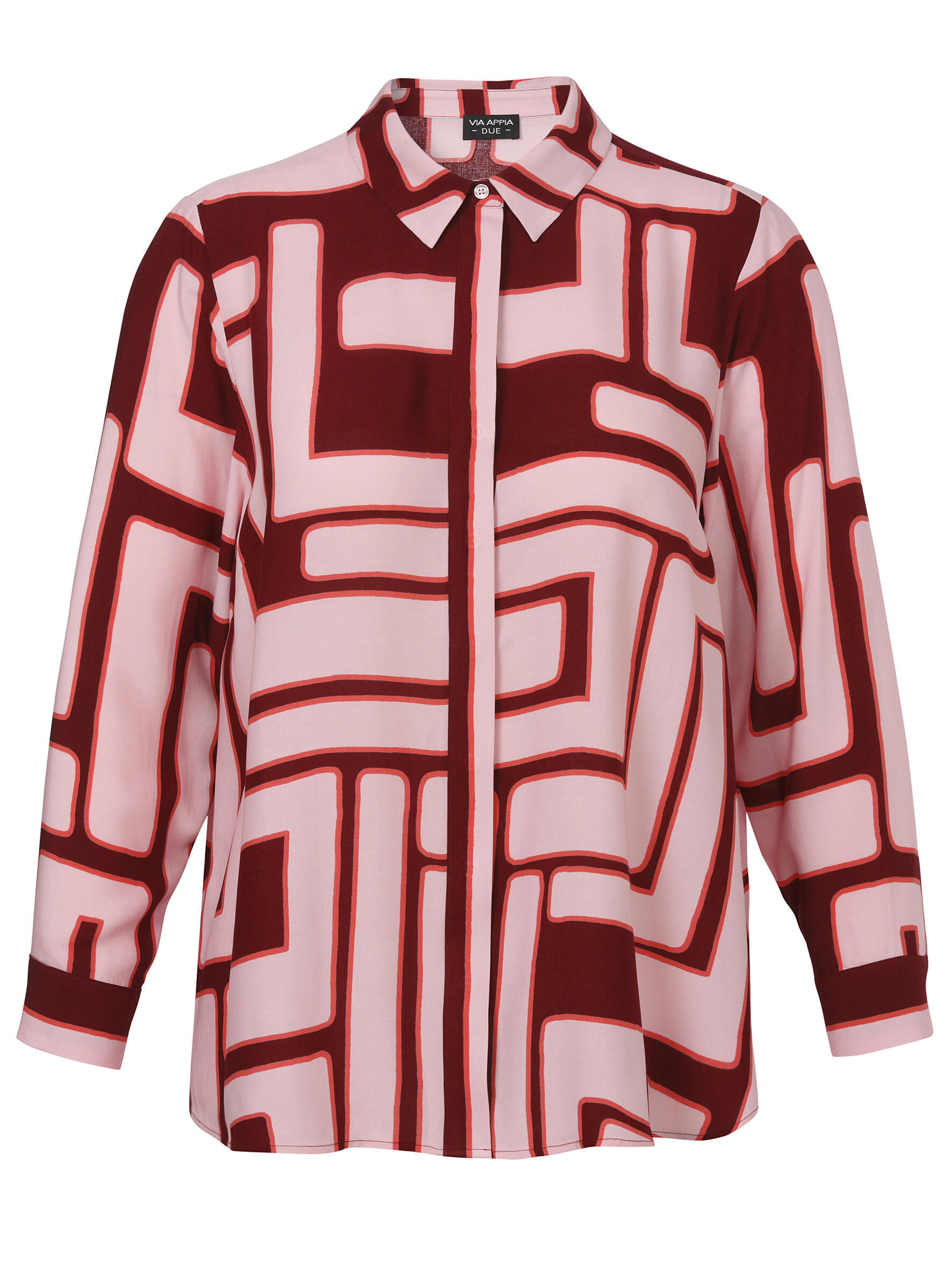 VIA APPIA DUE - Bluse Hemdkragen 1/1 Arm Druck beere multicolor - Gr. - 46 von VIA APPIA DUE