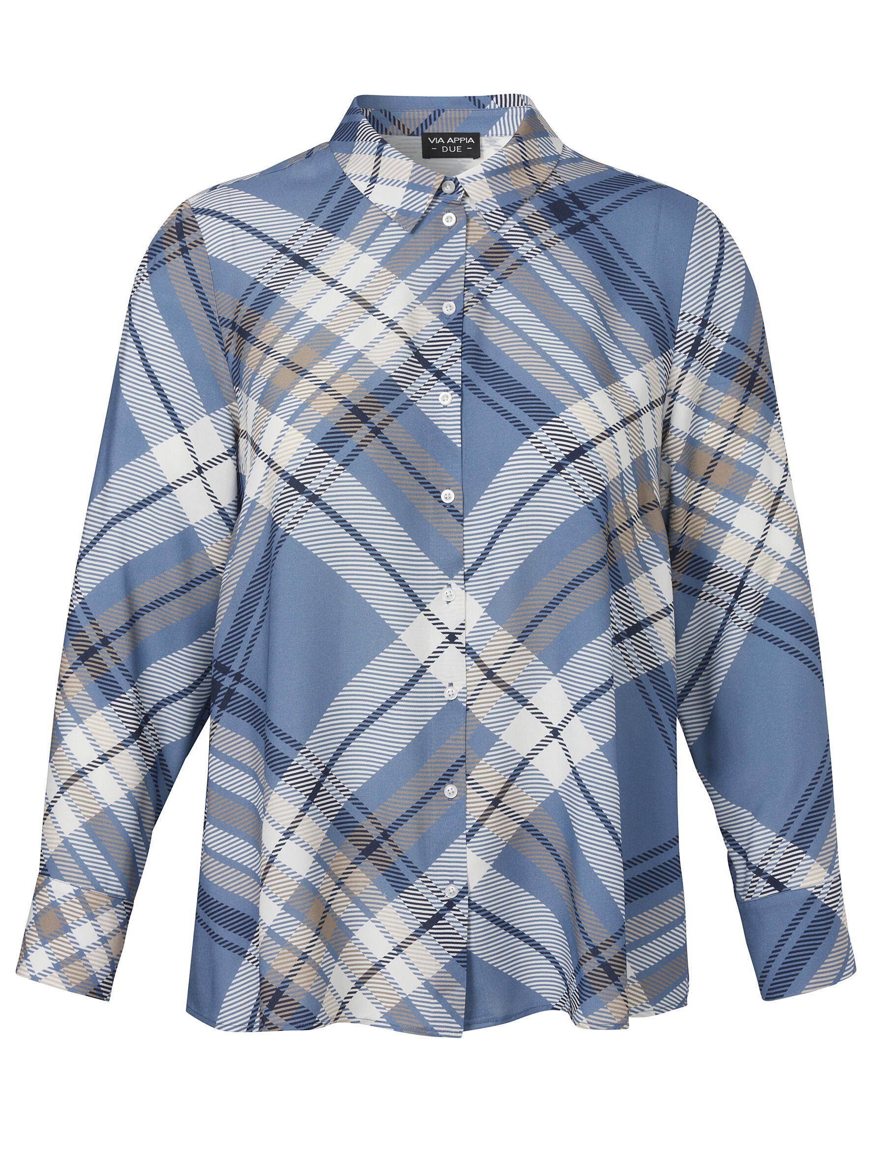 VIA APPIA DUE - Bluse Hemdkragen 1/1 Arm Druck bleu multicolor - Gr. - 46 von VIA APPIA DUE