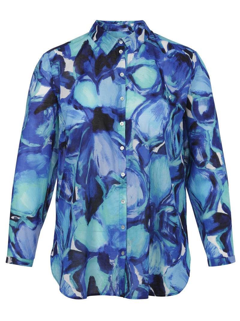 VIA APPIA DUE - Bluse Hemdkragen 1/1 Arm Druck marine multicolor - Gr. - 42 von VIA APPIA DUE