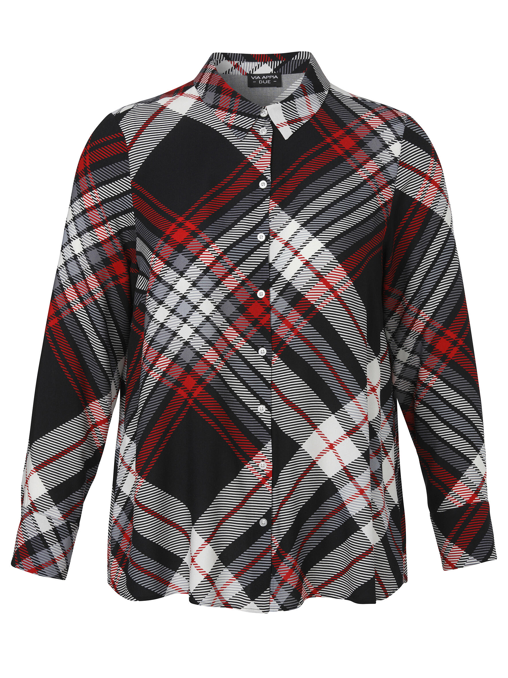 VIA APPIA DUE - Bluse Hemdkragen 1/1 Arm Druck schwarz multicolor - Gr. - 48 von VIA APPIA DUE