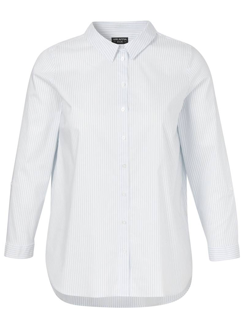 VIA APPIA DUE - Bluse Hemdkragen 1/1 Arm Streifen eisblau /creme weiss - Gr. - 46 von VIA APPIA DUE