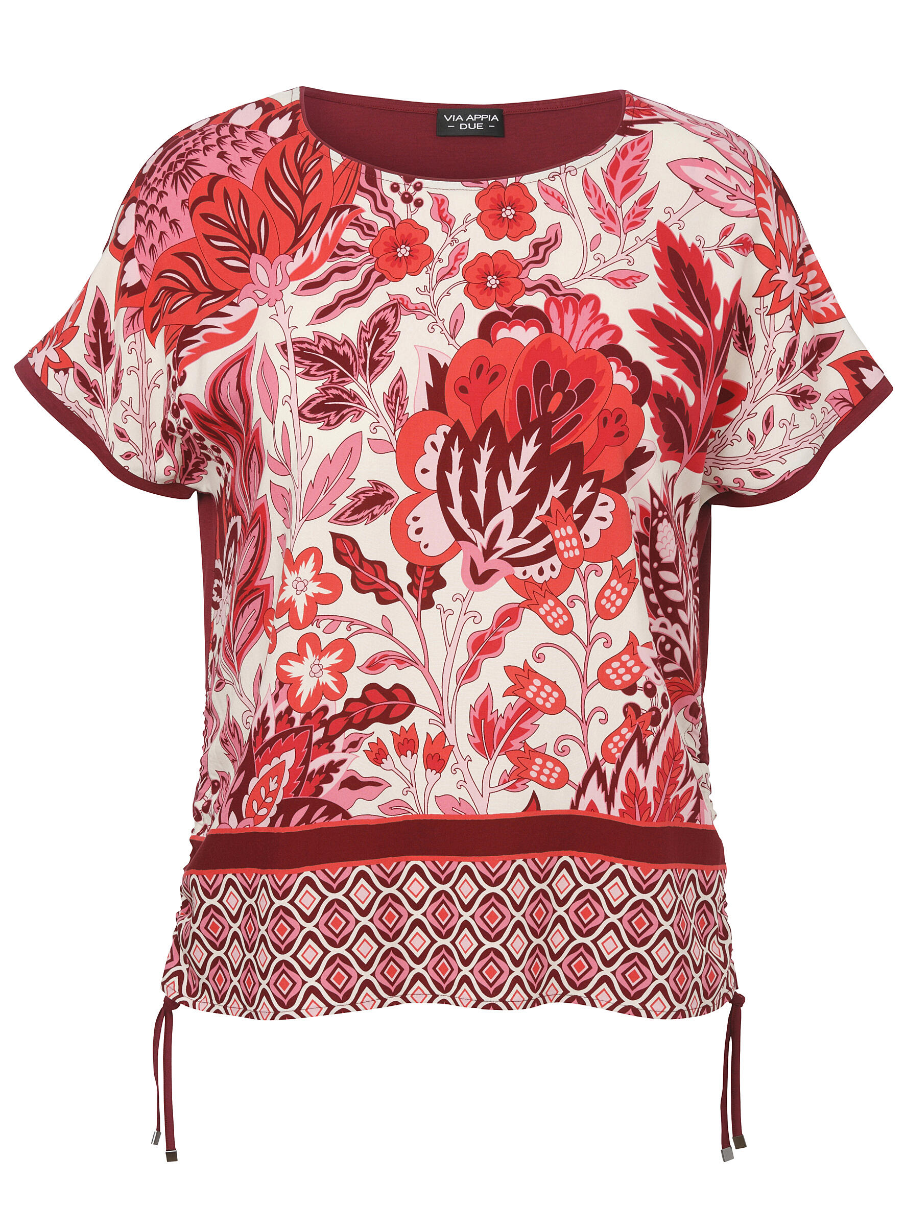 VIA APPIA DUE - Bluse Rundhals 1/2 Arm Druck beere multicolor - Gr. - 46 von VIA APPIA DUE