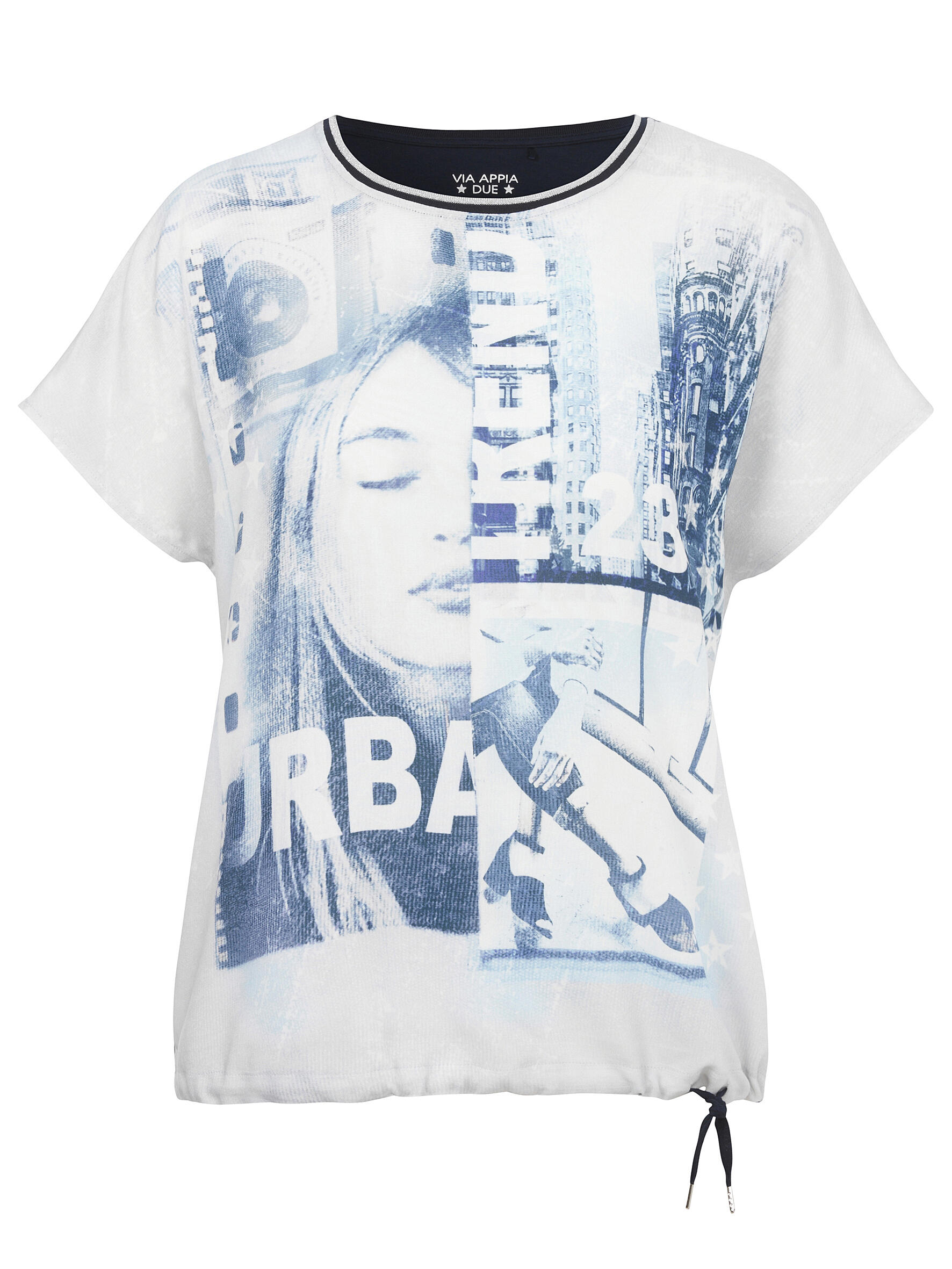 VIA APPIA DUE - Bluse Rundhals 1/2 Arm Druck dunkelblau multicol - Gr. - 46 von VIA APPIA DUE