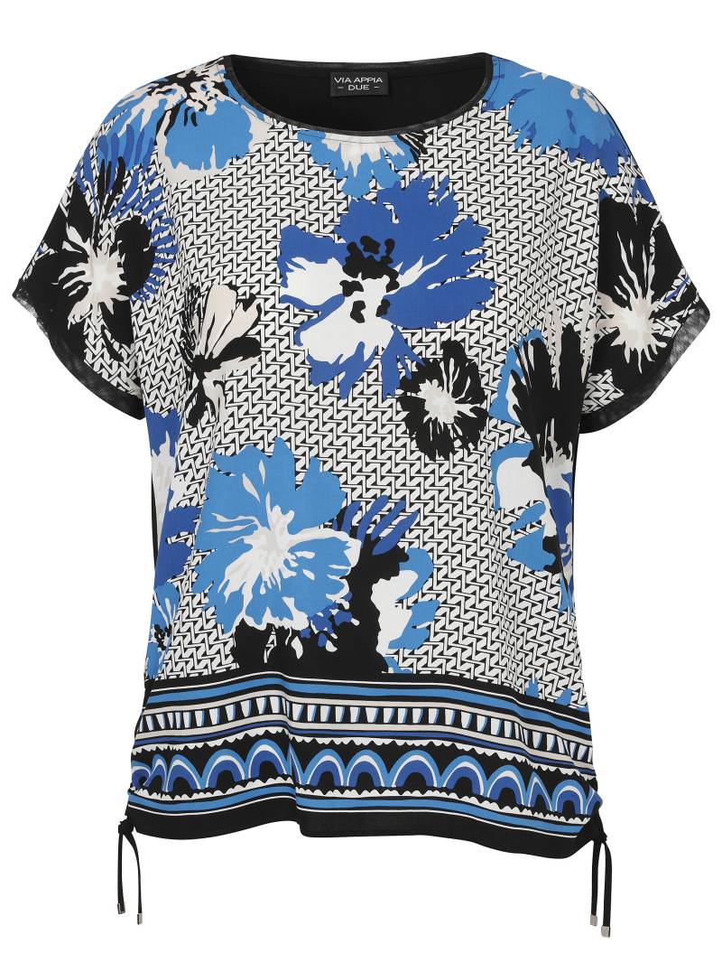 VIA APPIA DUE - Bluse Rundhals 1/2 Arm Druck schwarz multicolor - Gr. - 44 von VIA APPIA DUE