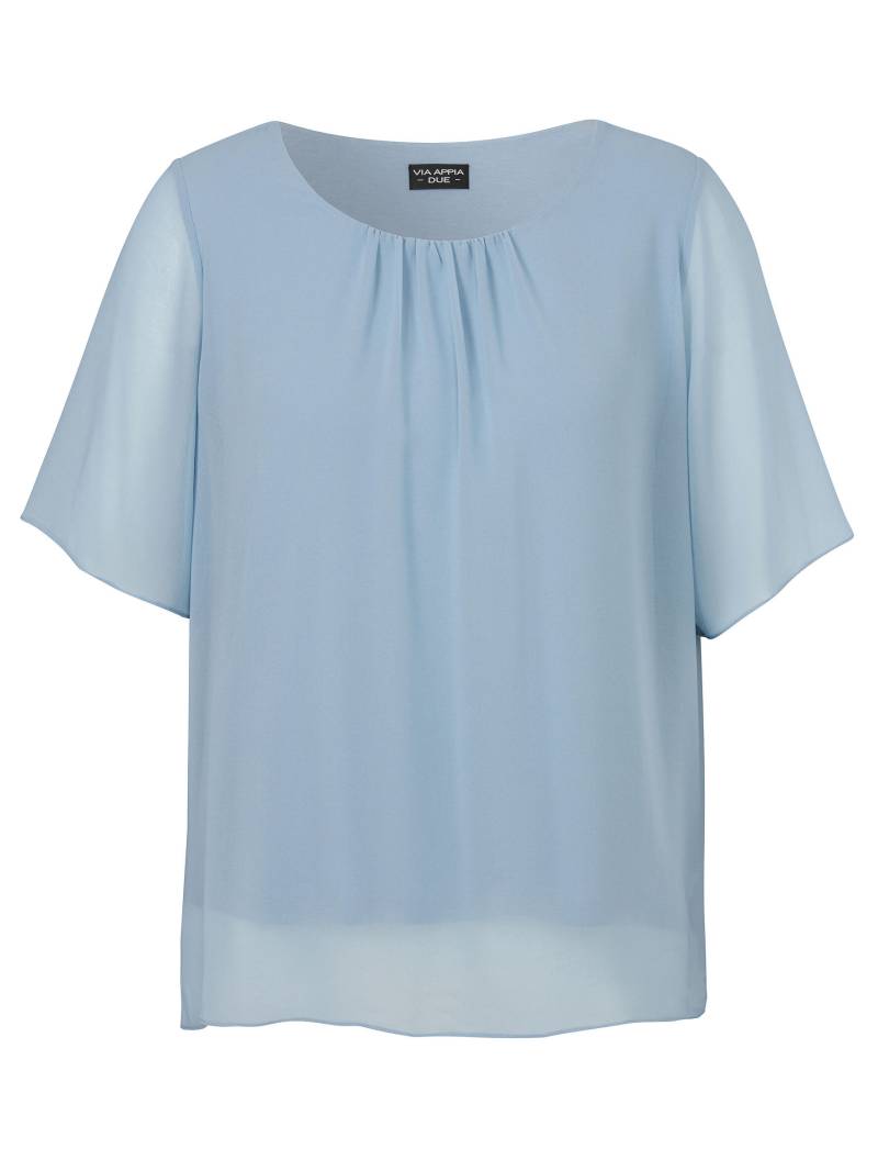 VIA APPIA DUE - Bluse Rundhals 1/2 Arm hellblau - Gr. - 44 von VIA APPIA DUE