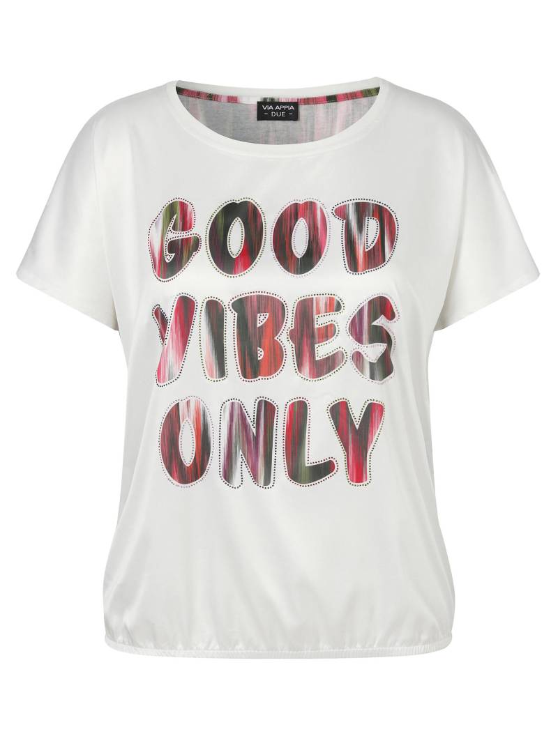 VIA APPIA DUE - Bluse Rundhals ohne Arm Druck ecru multicolor - Gr. - 44 von VIA APPIA DUE