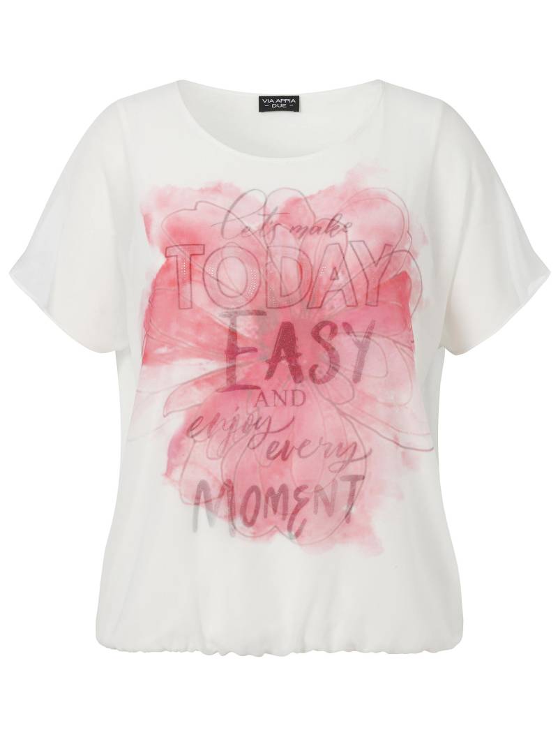 VIA APPIA DUE - Bluse U-Boot Ausschnitt 1/2 Arm Motiv ecru multicolor - Gr. - 48 von VIA APPIA DUE