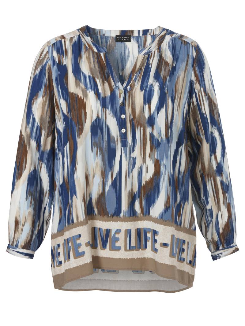 VIA APPIA DUE - Bluse V-Ausschnitt 1/1 Arm Druck bleu multicolor - Gr. - 52 von VIA APPIA DUE