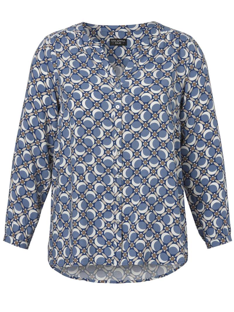 VIA APPIA DUE - Bluse V-Ausschnitt 1/1 Arm Druck bleu multicolor - Gr. - 54 von VIA APPIA DUE