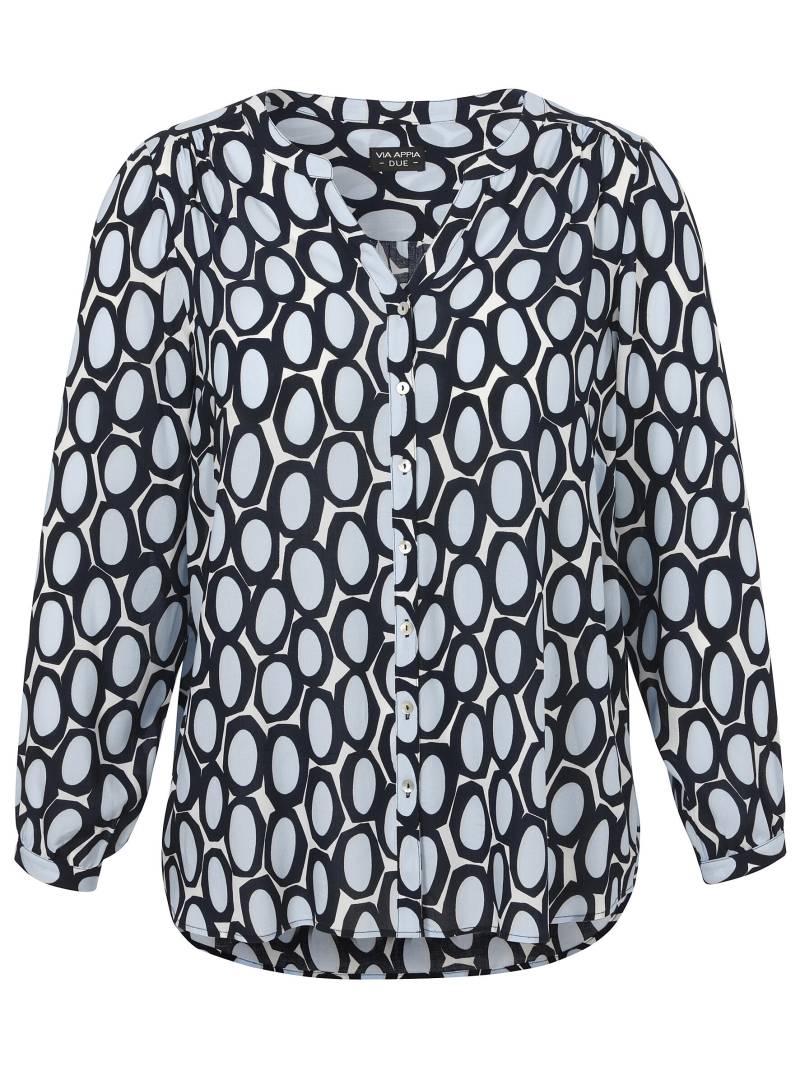 VIA APPIA DUE - Bluse V-Ausschnitt 1/1 Arm Druck dunkelblau multicol - Gr. - 50 von VIA APPIA DUE