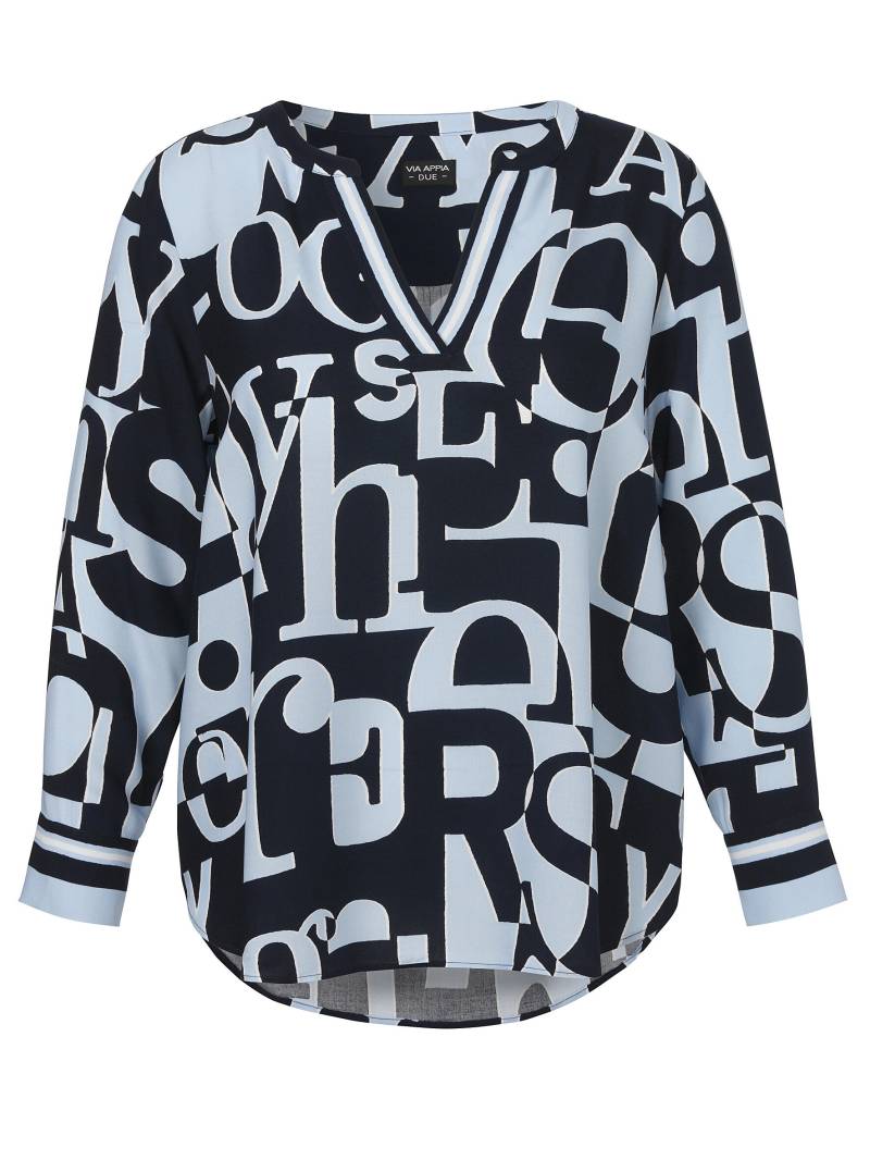 VIA APPIA DUE - Bluse V-Ausschnitt 1/1 Arm Druck eisblau multicolor - Gr. - 50 von VIA APPIA DUE