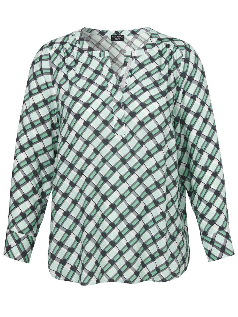 VIA APPIA DUE - Bluse V-Ausschnitt 1/1 Arm Druck grün multicolor - Gr. - 46 von VIA APPIA DUE