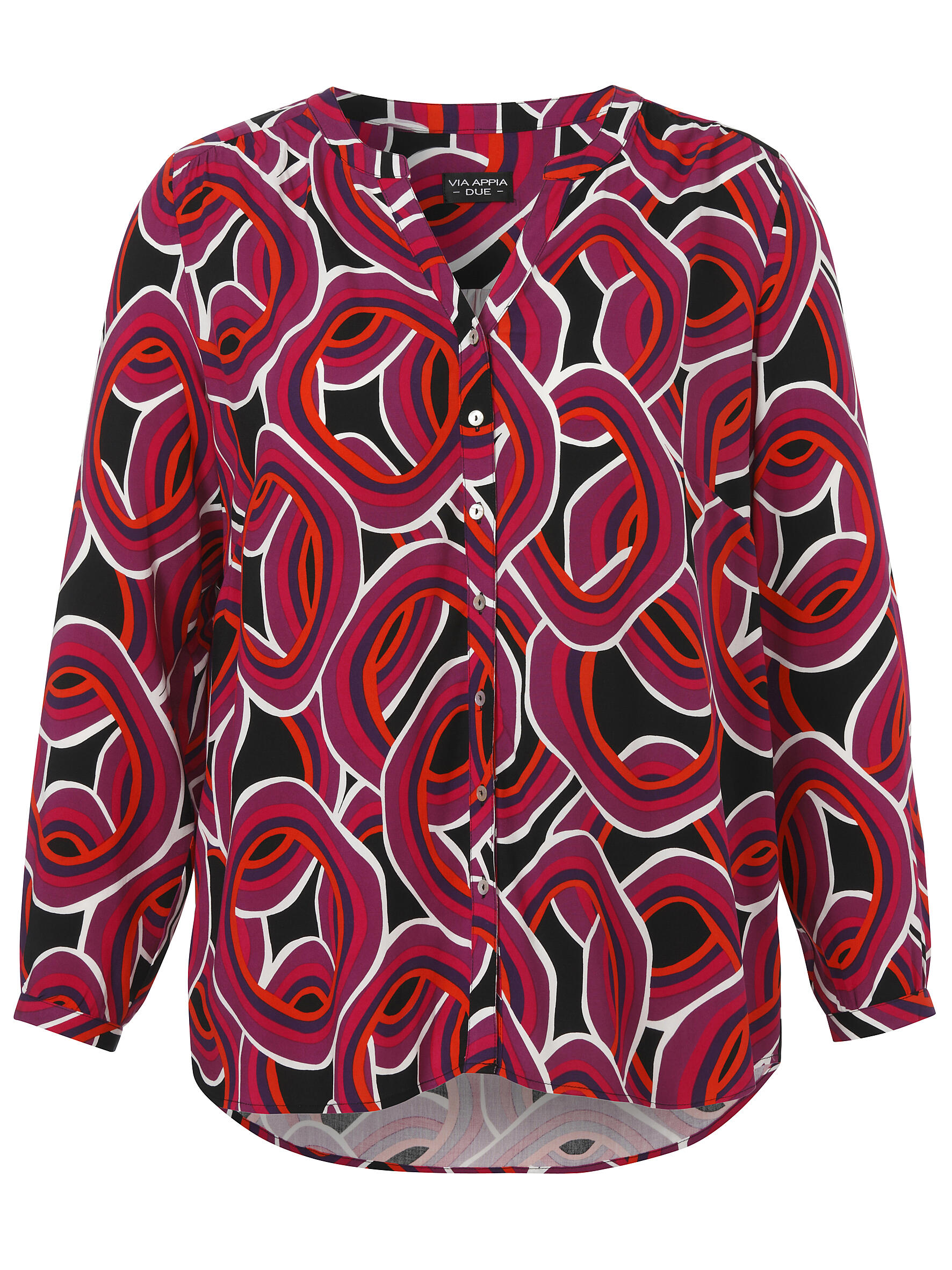 VIA APPIA DUE - Bluse V-Ausschnitt 1/1 Arm Druck hyazinthe multicolor - Gr. - 44 von VIA APPIA DUE