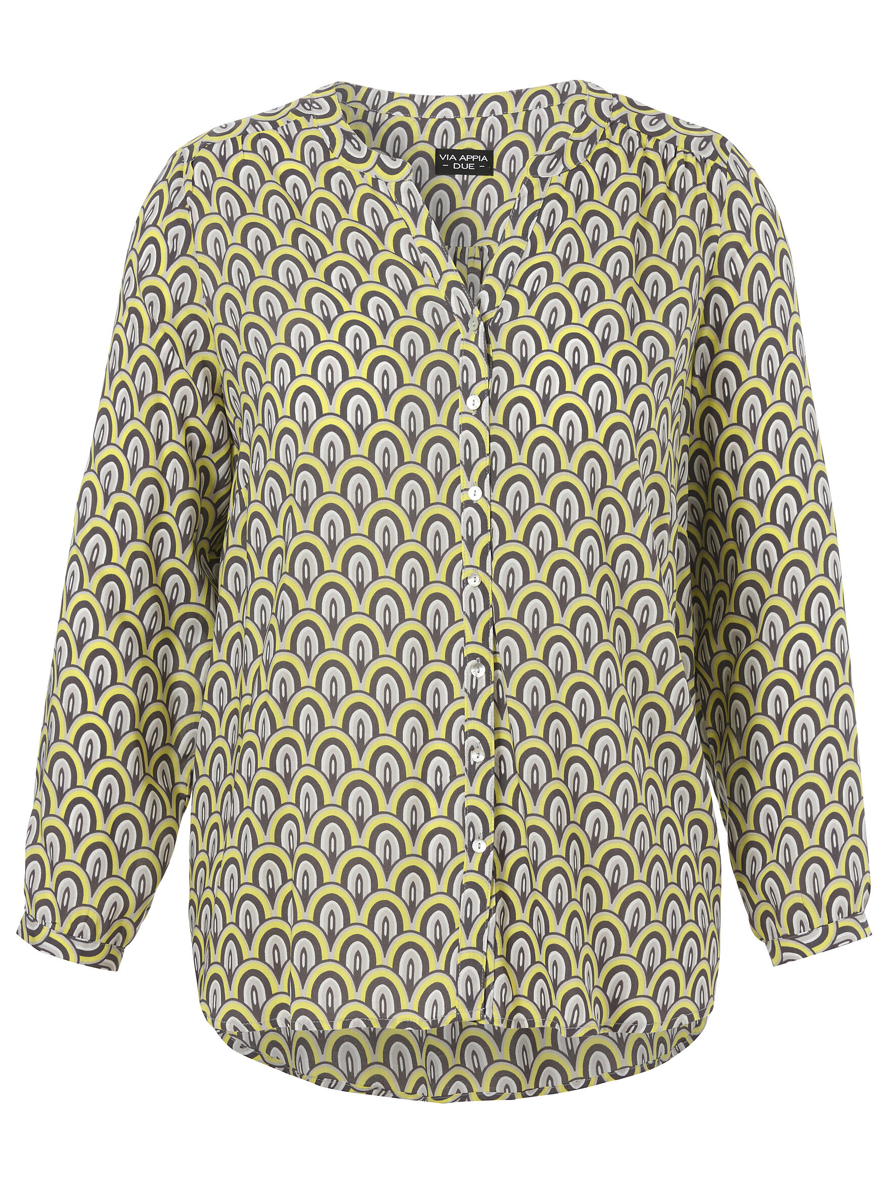 VIA APPIA DUE - Bluse V-Ausschnitt 1/1 Arm Druck limette multicolor - Gr. - 50 von VIA APPIA DUE