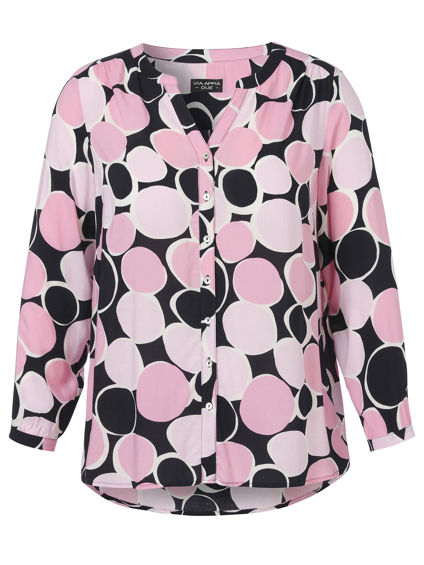 VIA APPIA DUE - Bluse V-Ausschnitt 1/1 Arm Druck marine multicolor - Gr. - 44 von VIA APPIA DUE