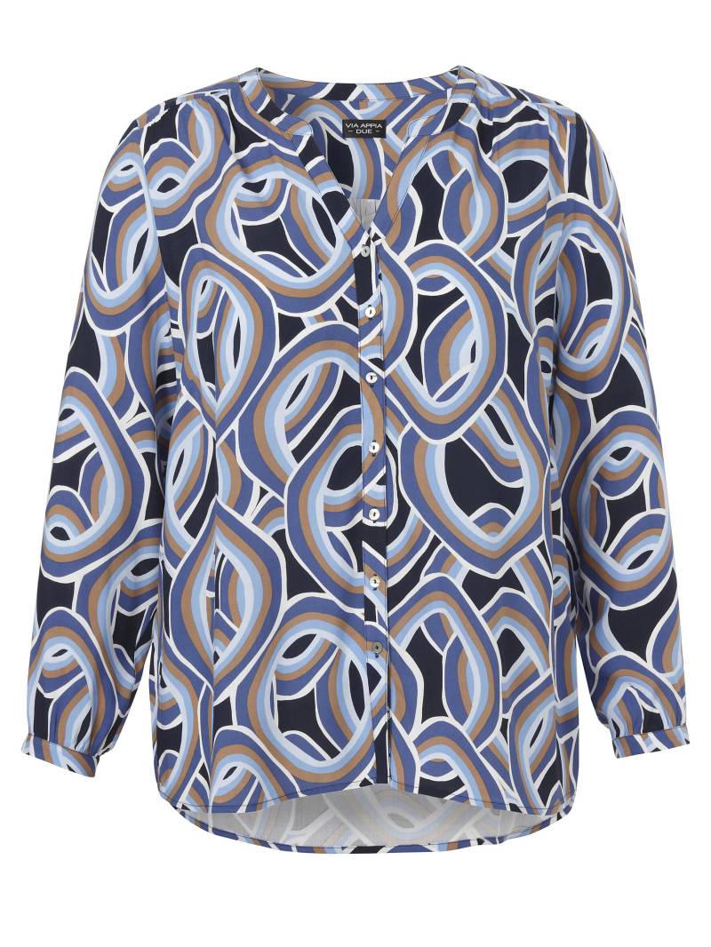 VIA APPIA DUE - Bluse V-Ausschnitt 1/1 Arm Druck rauchblau multicolor - Gr. - 44 von VIA APPIA DUE