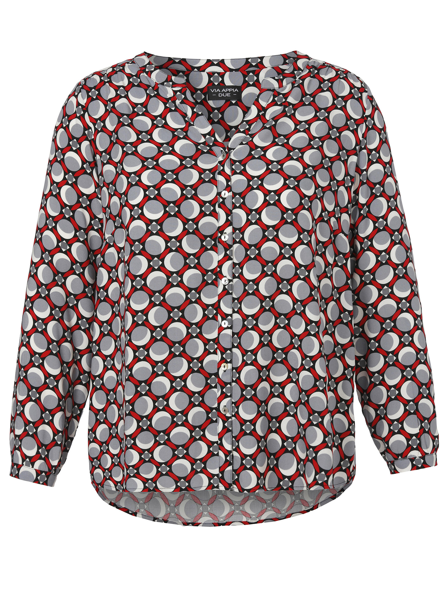VIA APPIA DUE - Bluse V-Ausschnitt 1/1 Arm Druck rot multicolor - Gr. - 48 von VIA APPIA DUE