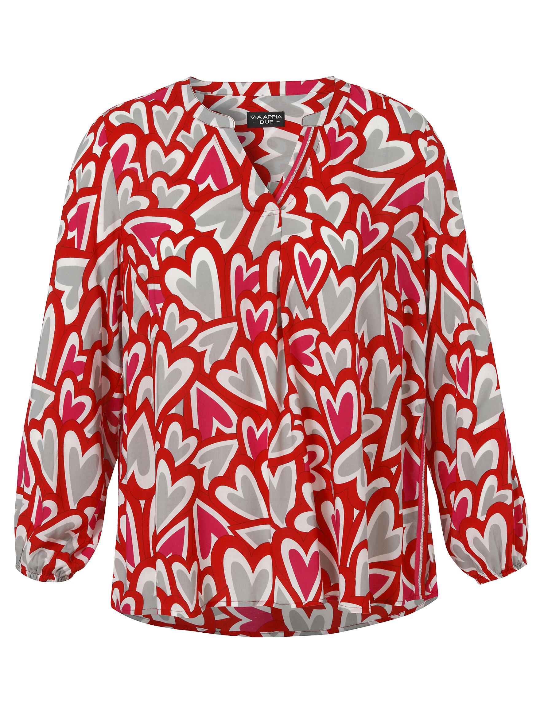 VIA APPIA DUE - Bluse V-Ausschnitt 1/1 Arm Druck rot multicolor - Gr. - 50 von VIA APPIA DUE