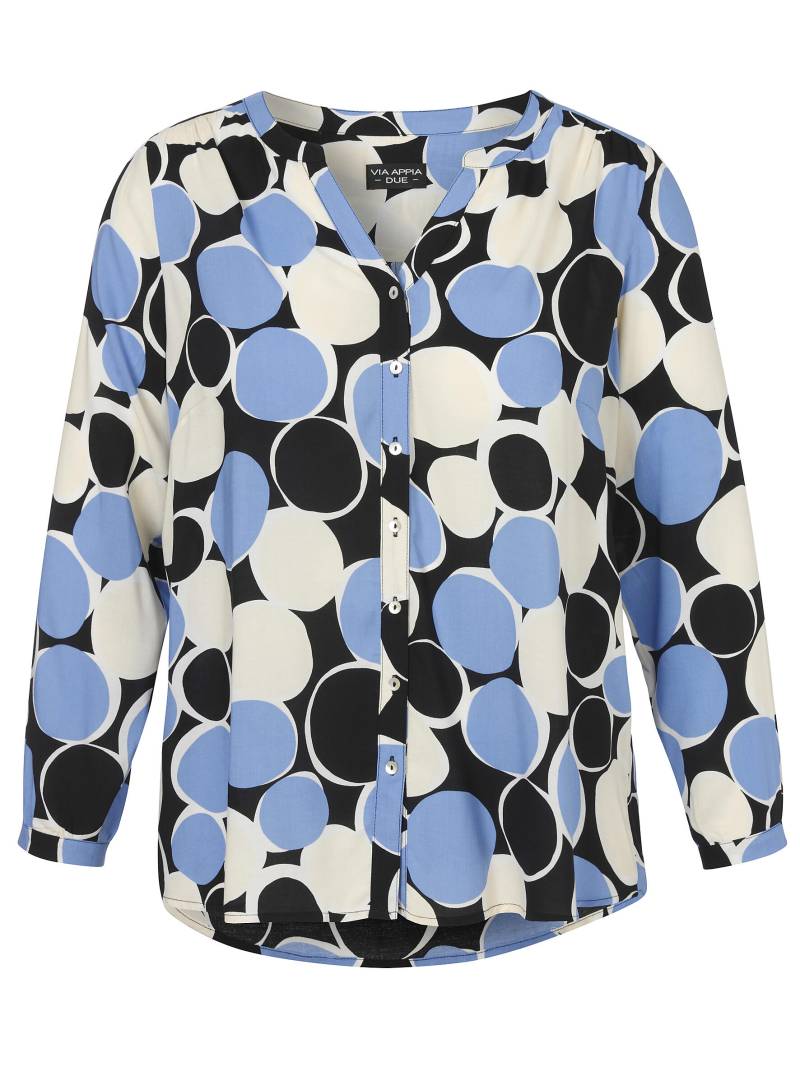 VIA APPIA DUE - Bluse V-Ausschnitt 1/1 Arm Druck schwarz multicolor - Gr. - 44 von VIA APPIA DUE