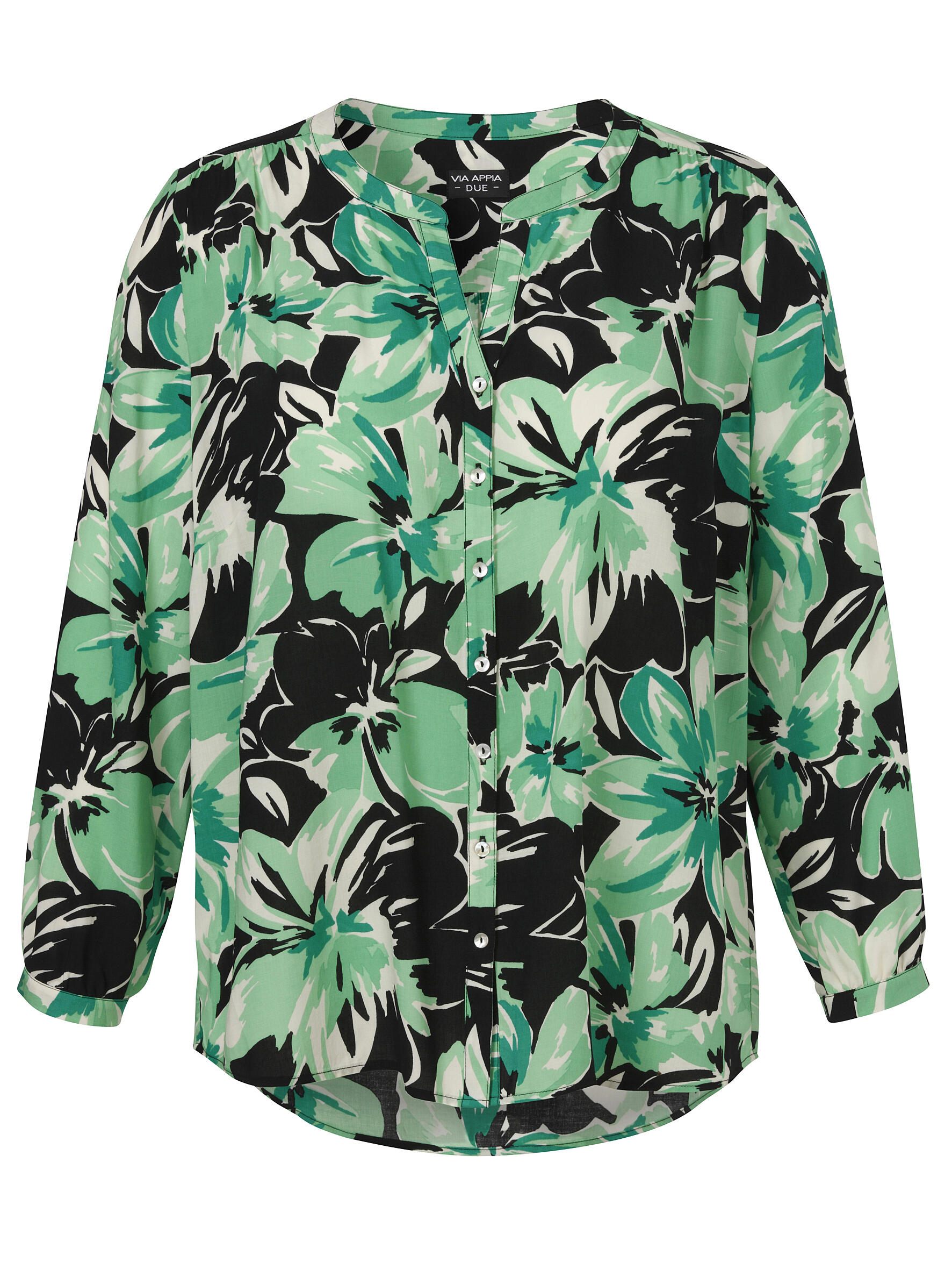 VIA APPIA DUE - Bluse V-Ausschnitt 1/1 Arm Druck schwarz multicolor - Gr. - 44 von VIA APPIA DUE