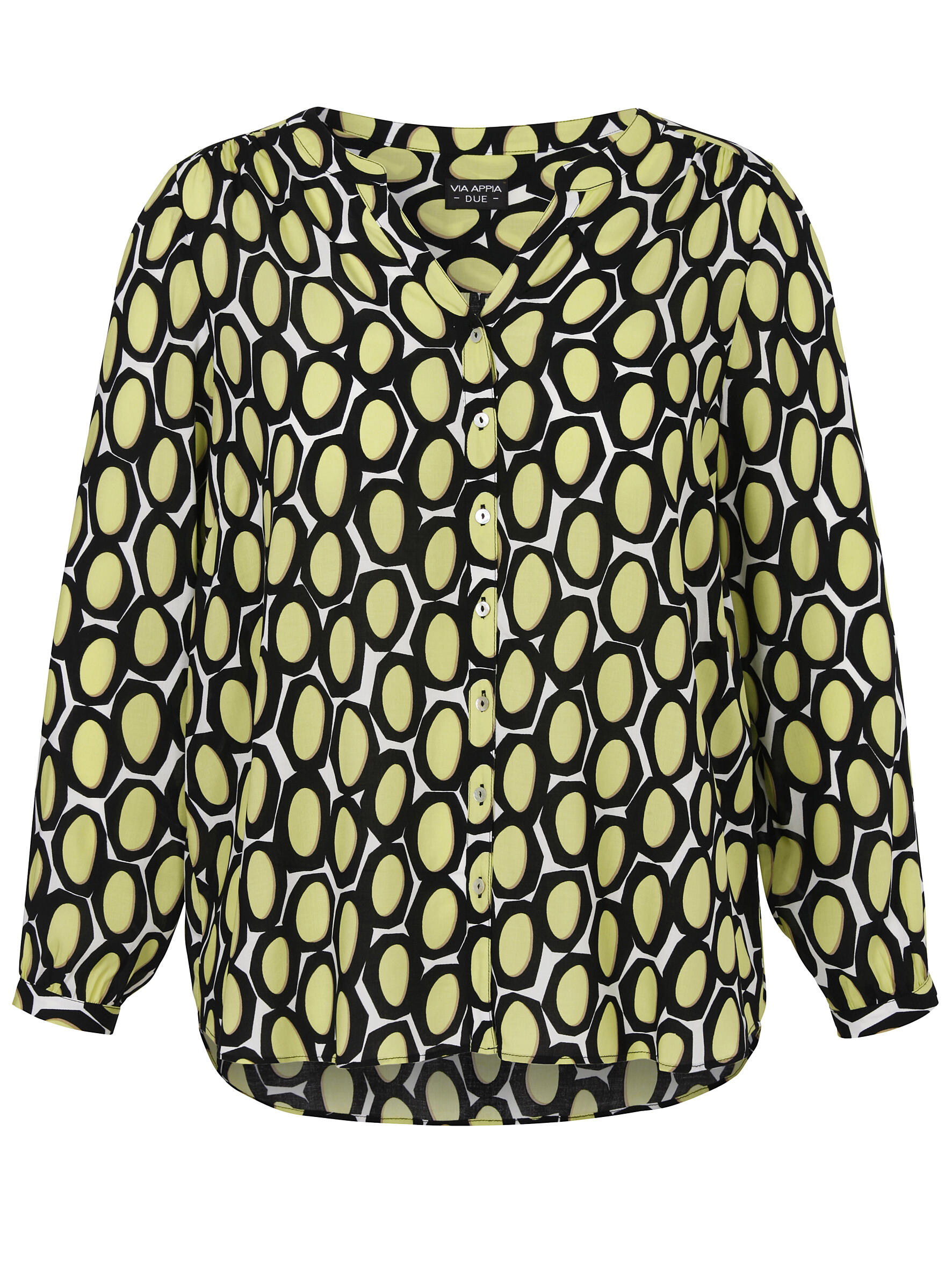 VIA APPIA DUE - Bluse V-Ausschnitt 1/1 Arm Druck schwarz multicolor - Gr. - 52 von VIA APPIA DUE