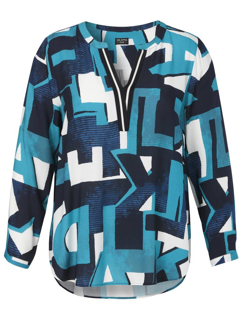 VIA APPIA DUE - Bluse V-Ausschnitt 1/1 Arm Druck smaragd multicolor - Gr. - 54 von VIA APPIA DUE