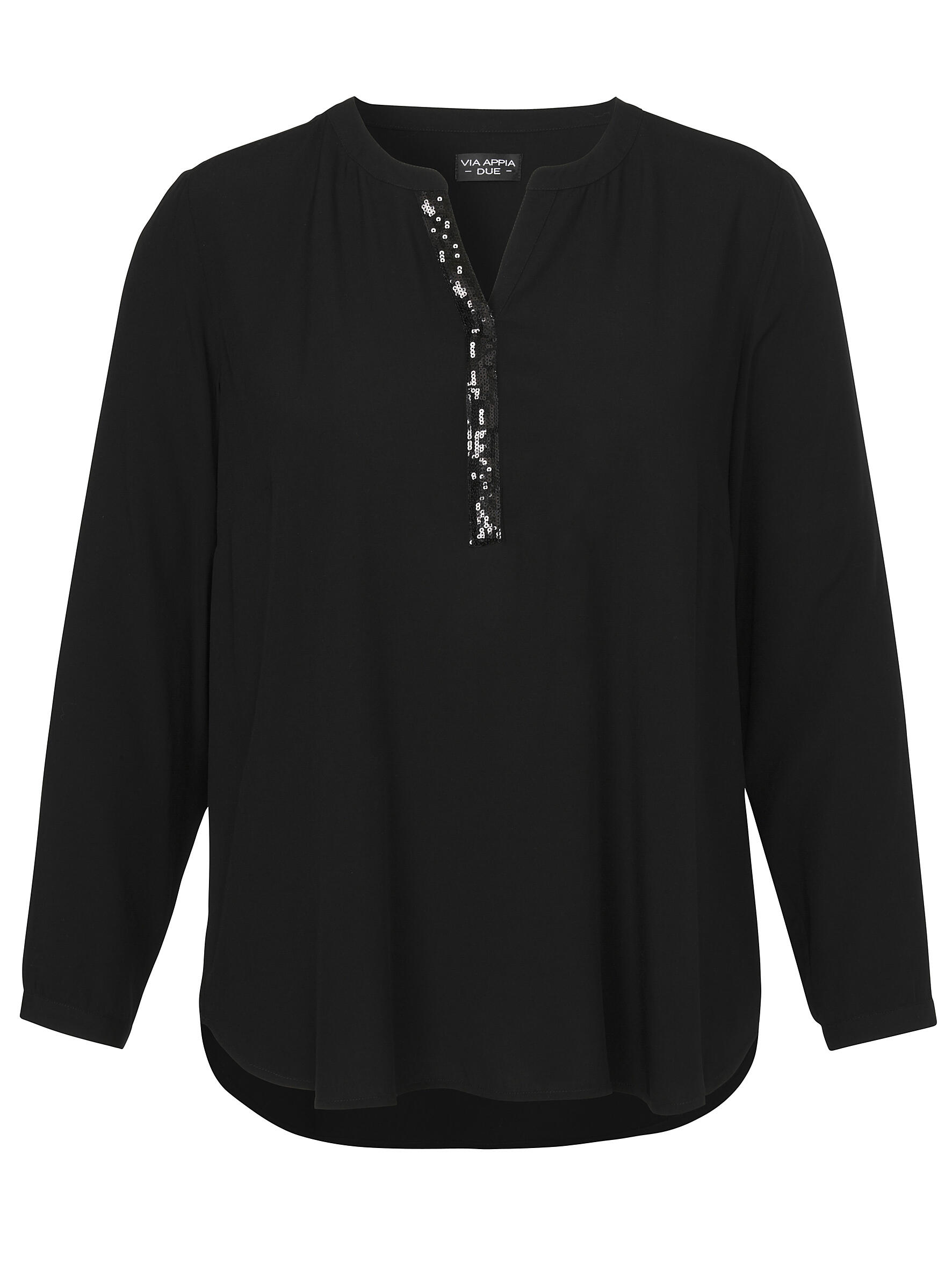 VIA APPIA DUE - Bluse V-Ausschnitt 1/1 Arm schwarz - Gr. - 46 von VIA APPIA DUE