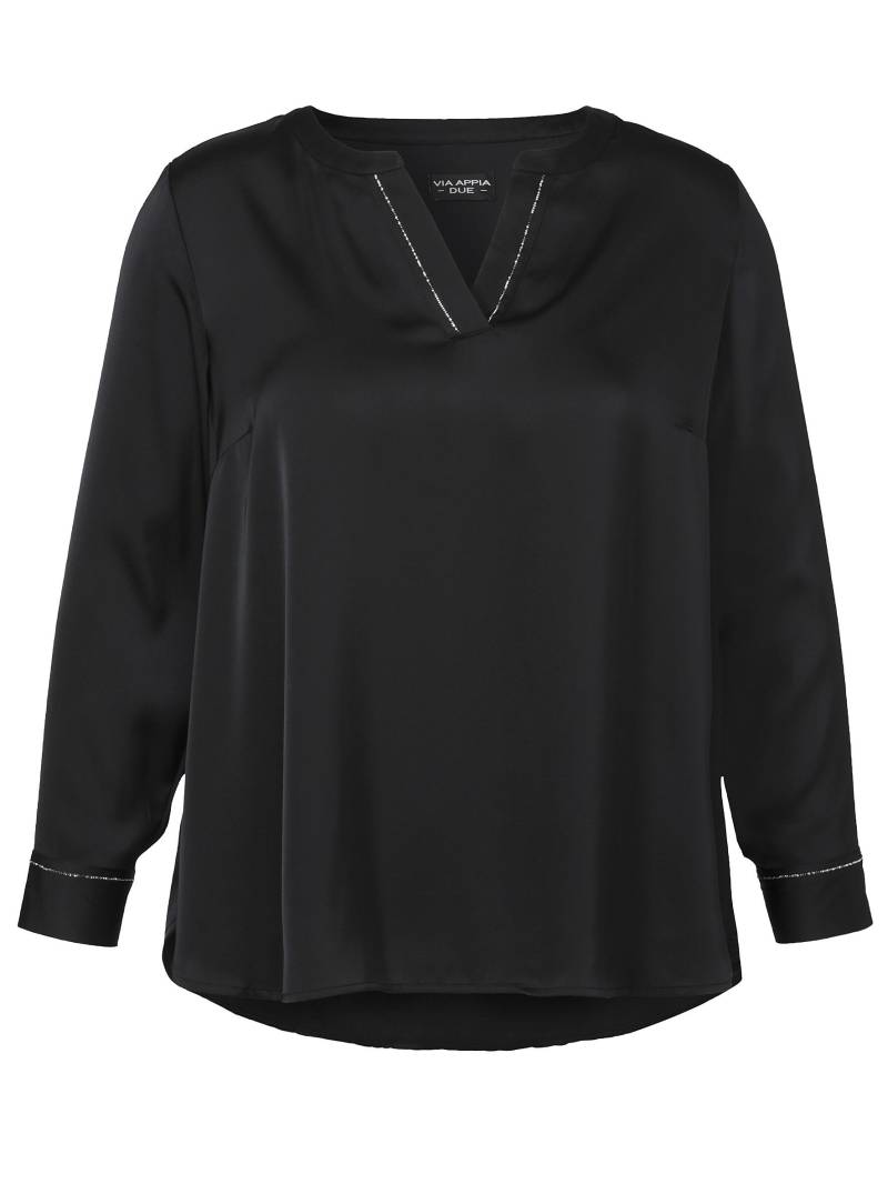 VIA APPIA DUE - Bluse V-Ausschnitt 1/1 Arm schwarz - Gr. - 54 von VIA APPIA DUE