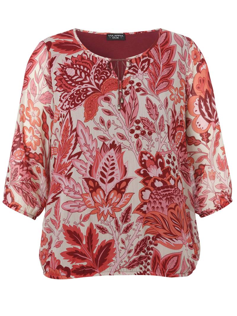 VIA APPIA DUE - Bluse V-Ausschnitt 3/4 Arm Druck beere multicolor - Gr. - 44 von VIA APPIA DUE