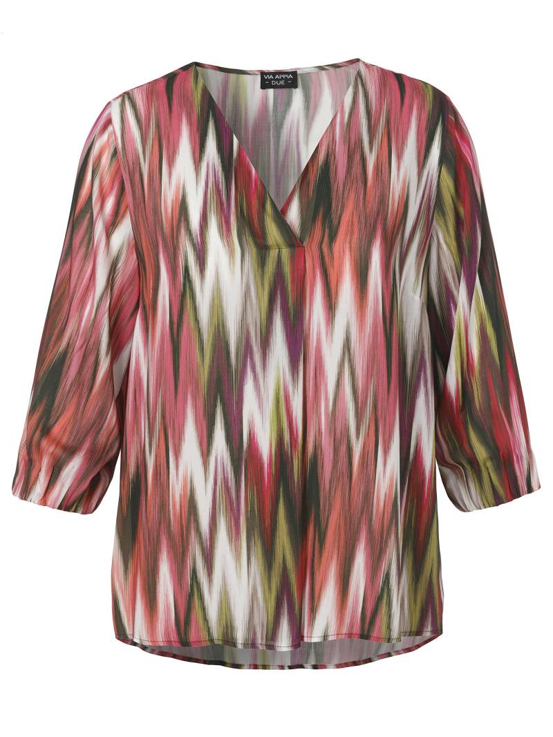 VIA APPIA DUE - Bluse V-Ausschnitt 3/4 Arm Druck khaki multicolor - Gr. - 50 von VIA APPIA DUE