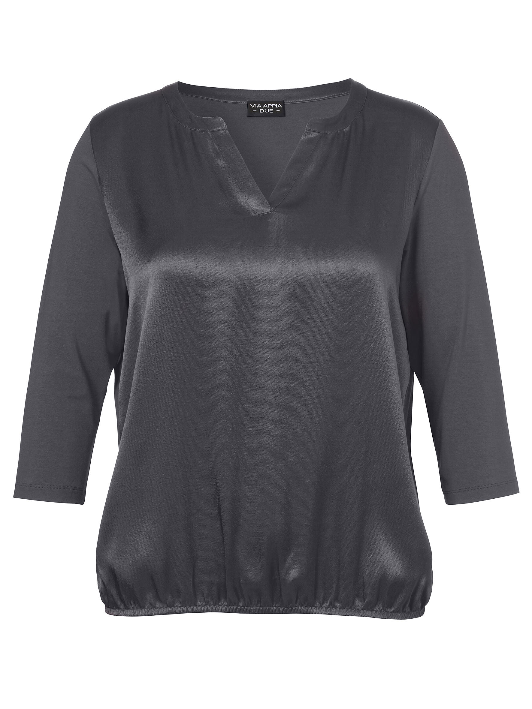 VIA APPIA DUE - Bluse V-Ausschnitt 3/4 Arm dunkelgrau - Gr. - 50 von VIA APPIA DUE