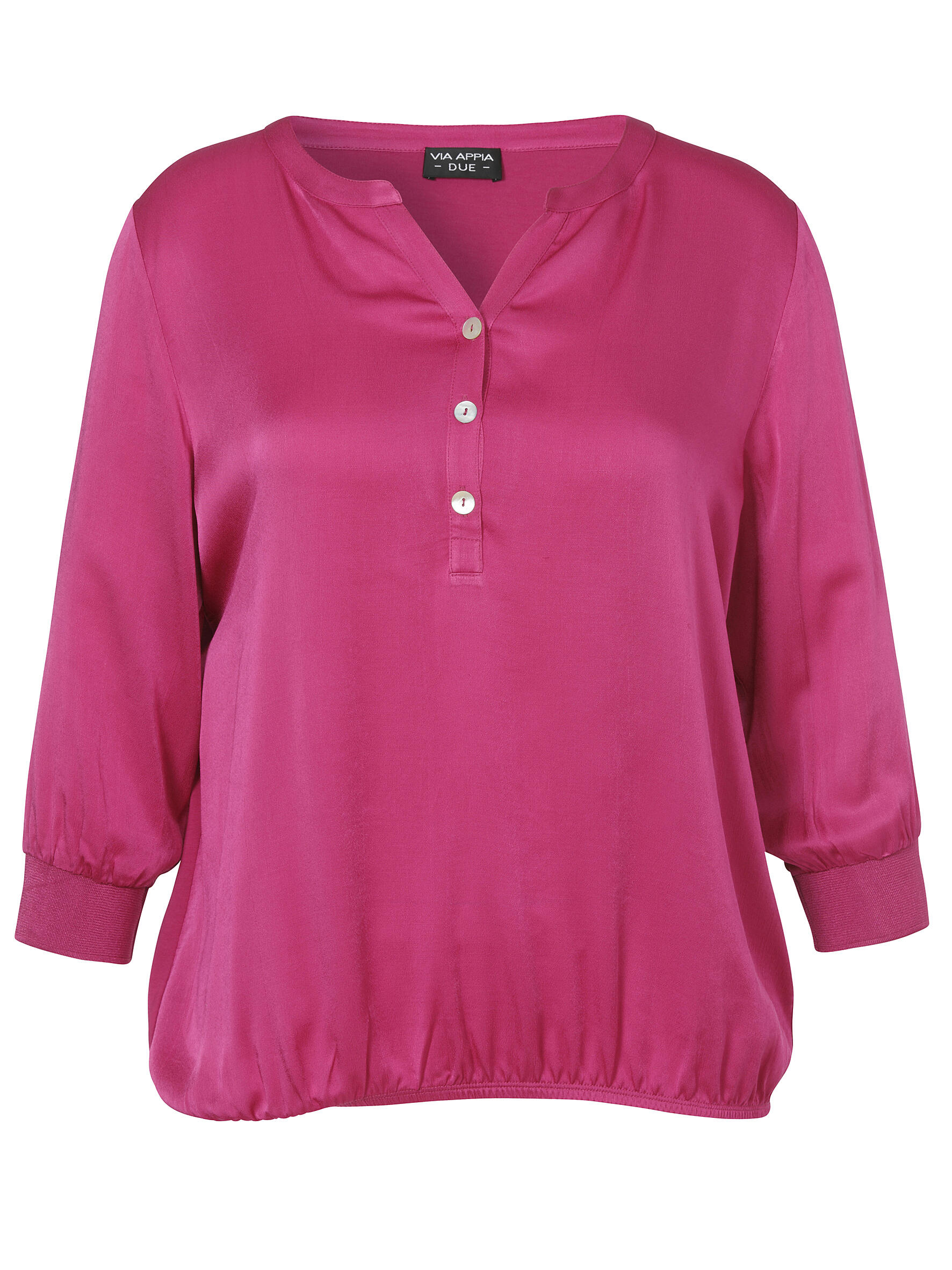 VIA APPIA DUE - Bluse V-Ausschnitt 3/4 Arm magenta - Gr. - 52 von VIA APPIA DUE