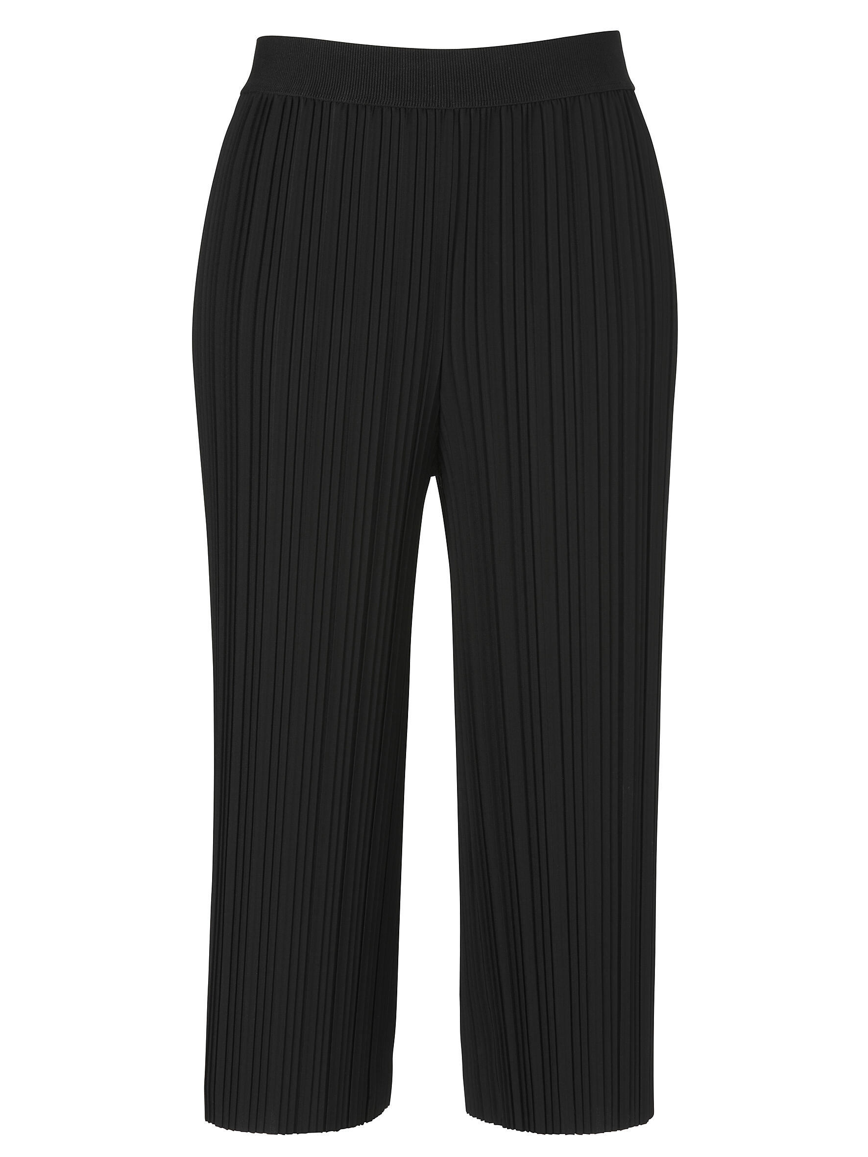 VIA APPIA DUE - Hose 7/8 weites Bein Plissee schwarz - Gr. - 50 von VIA APPIA DUE